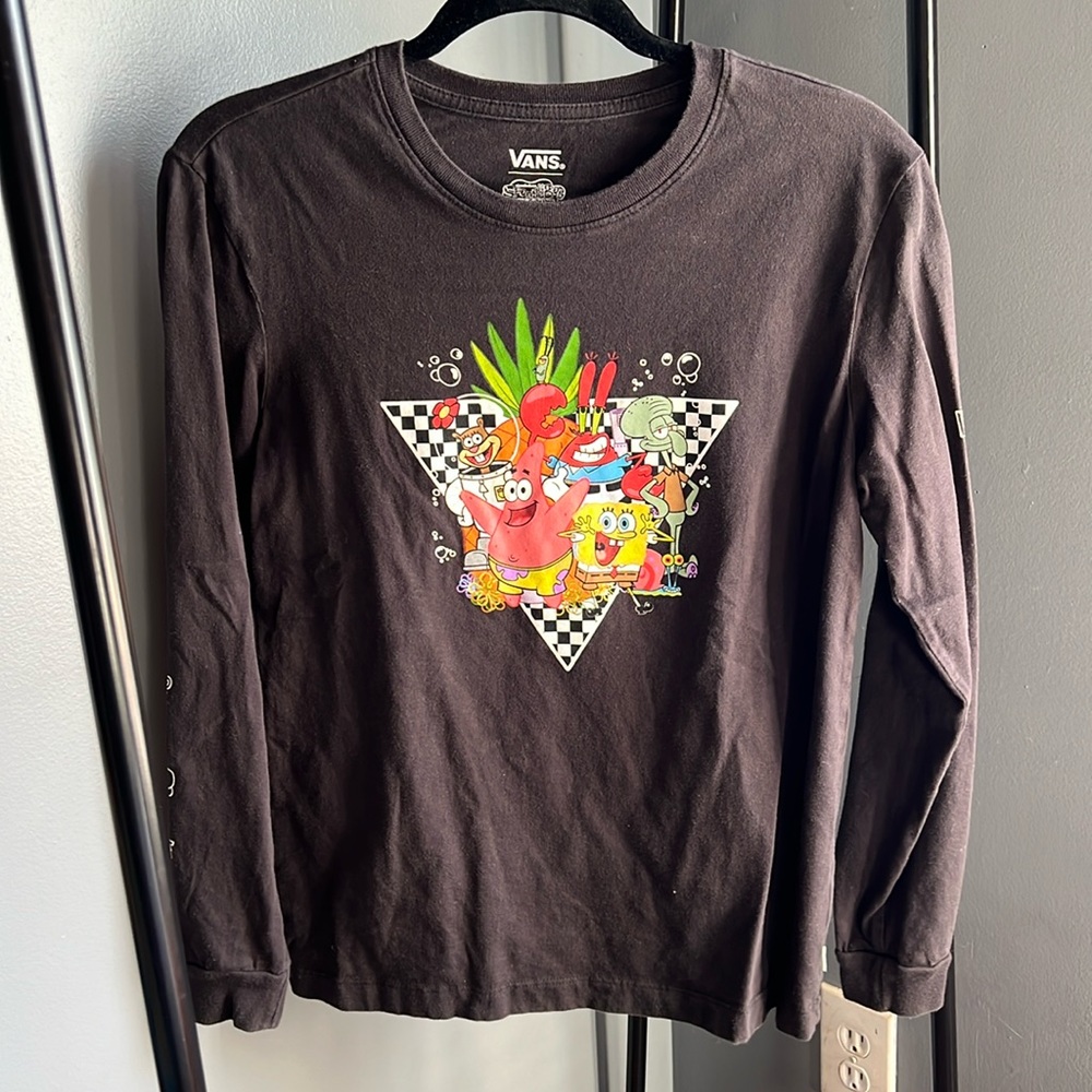 VANS SPONGEBOB COLAB LONG SLEEVE TEE SIZE MEDIUM